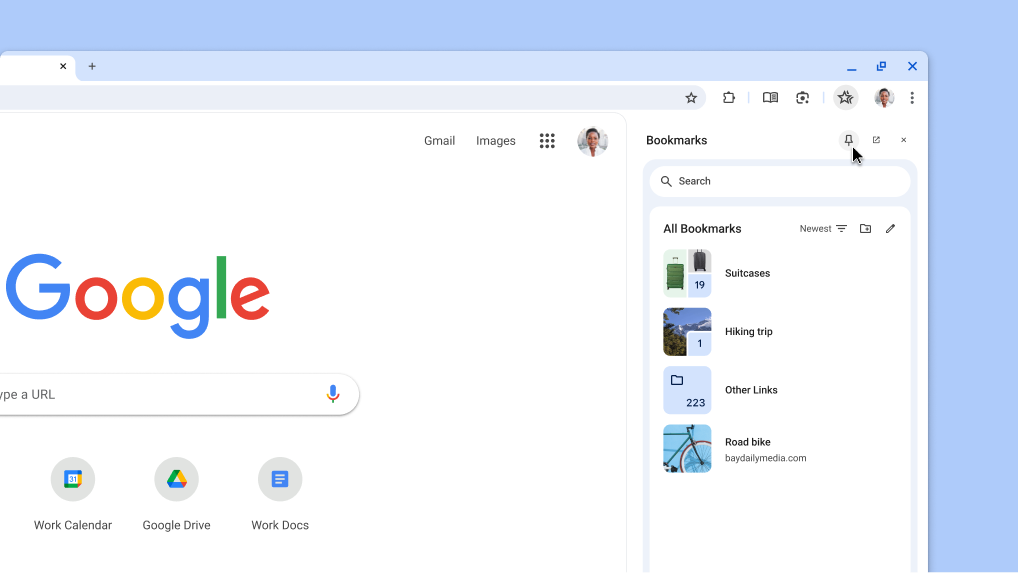 Pinning a Chrome side panel to the toolbar