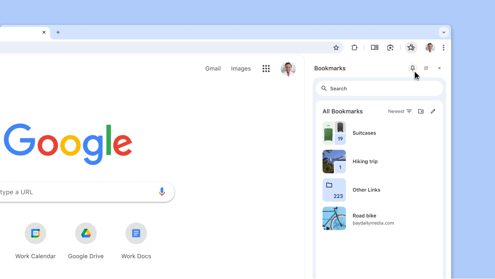 Pinning a Chrome side panel to the toolbar